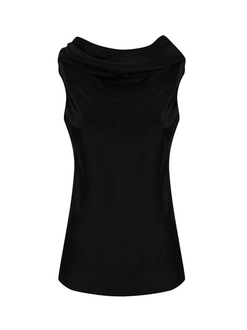 Top con cappuccio in satin di seta nero PINKO | 104431 A250Z99